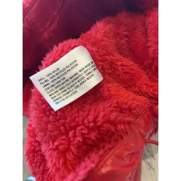 A New Day XL Red Glossy Sherpa Lined Women’s Zip Snap Front - Picture 7 of 7